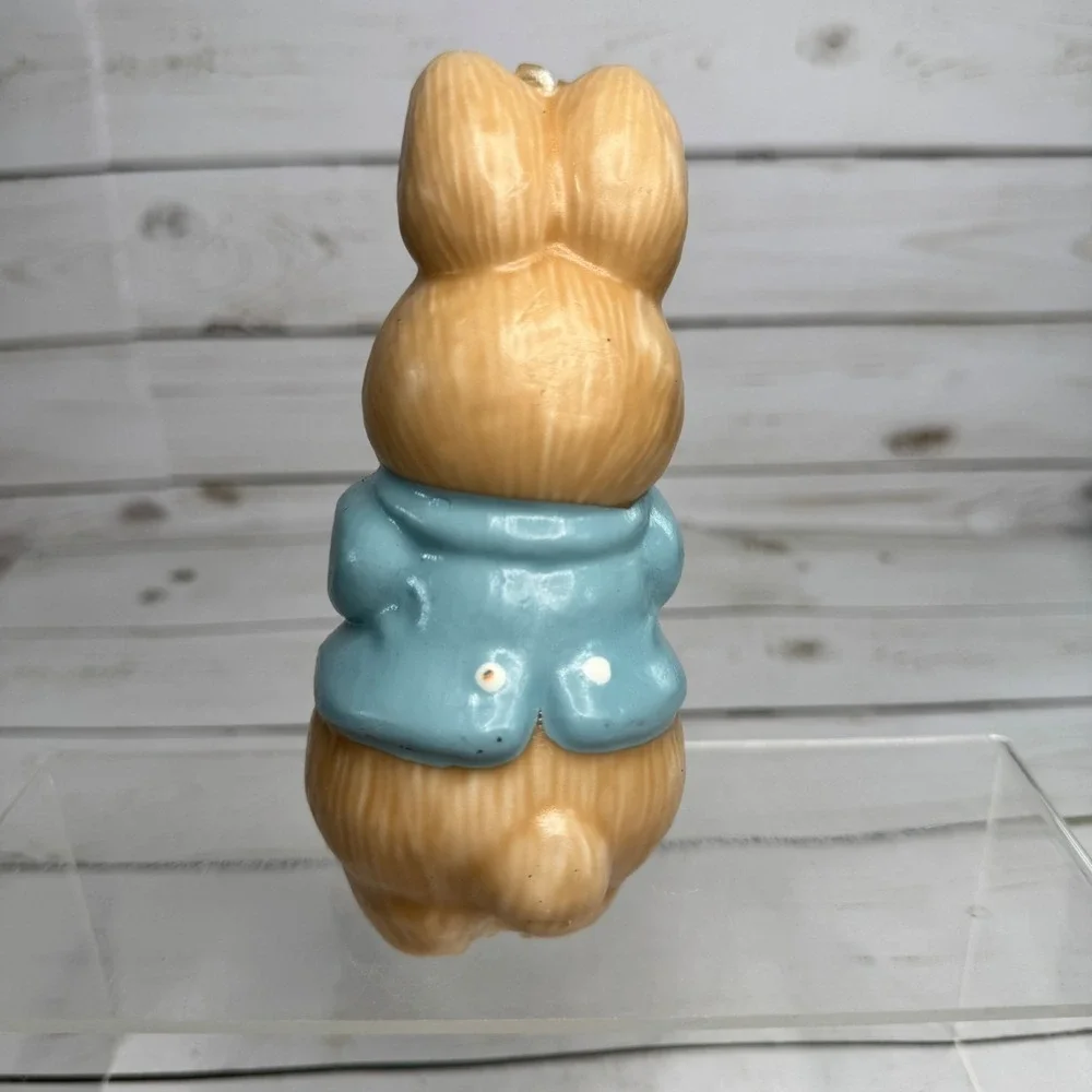 Vintage Easter Bunny Candle Holding Carrot Blue‎ Jacket 5